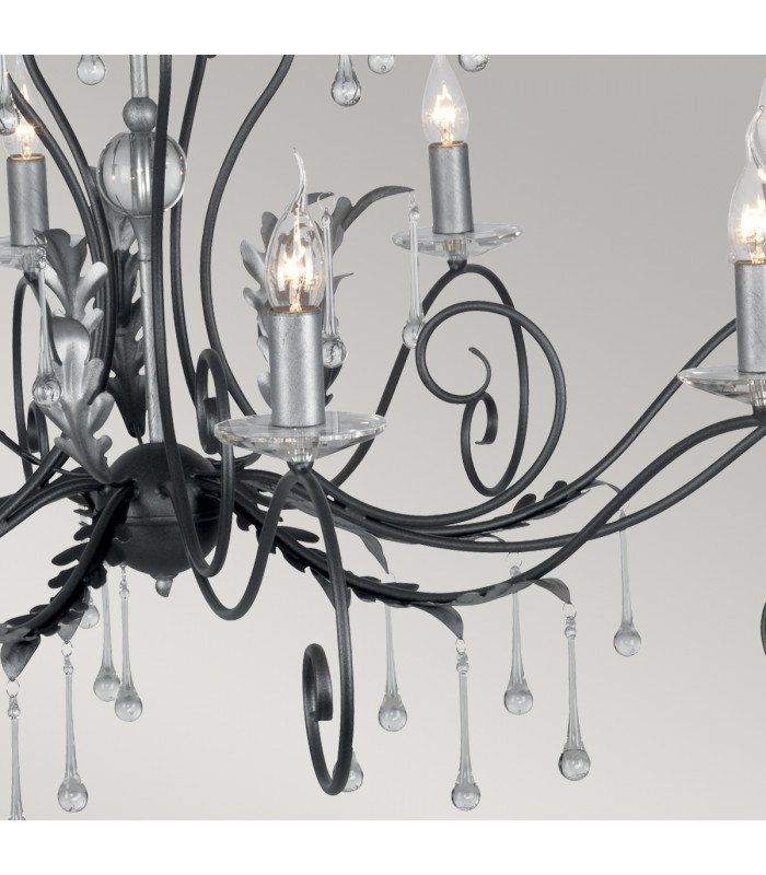 Amarilli 15 Light Candle Pendant Black Silver-5