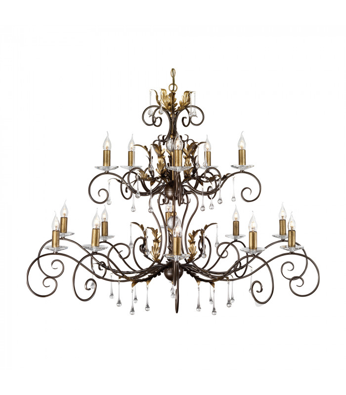 Amarilli 15 Light Candle Chandelier Bronze-1