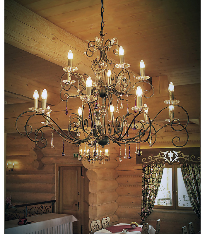 Amarilli 15 Light Candle Chandelier Bronze-2
