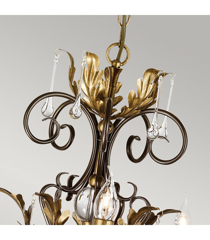 Amarilli 15 Light Candle Chandelier Bronze-3
