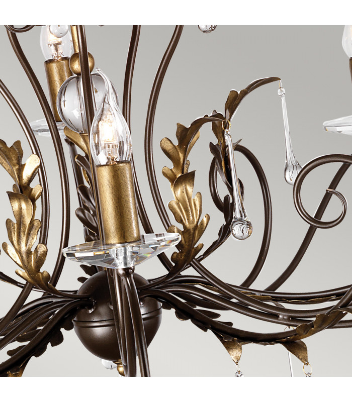 Amarilli 15 Light Candle Chandelier Bronze-4