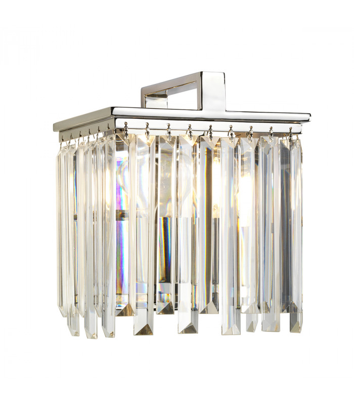 Aries 1 Light Polished Nickel Crystal Wall Light-1