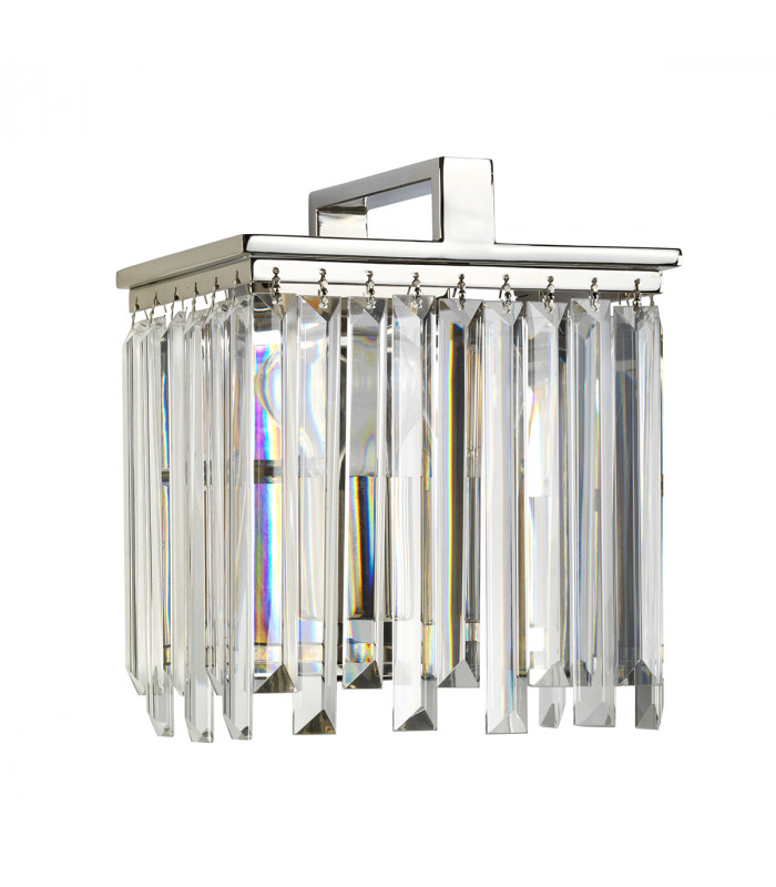 Aries 1 Light Polished Nickel Crystal Wall Light-2
