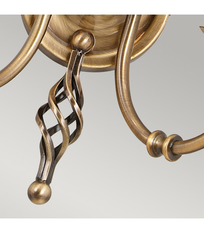 Artisan 2 Light Indoor Candle Wall Light Aged Brass E14-3