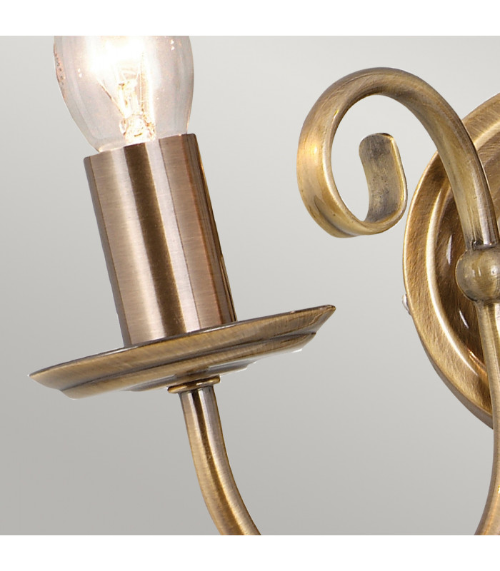 Artisan 2 Light Indoor Candle Wall Light Aged Brass E14-4
