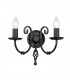 Artisan 2 Light Indoor Candle Wall Light Black E14-1