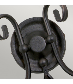 Artisan 2 Light Indoor Candle Wall Light Black E14-2