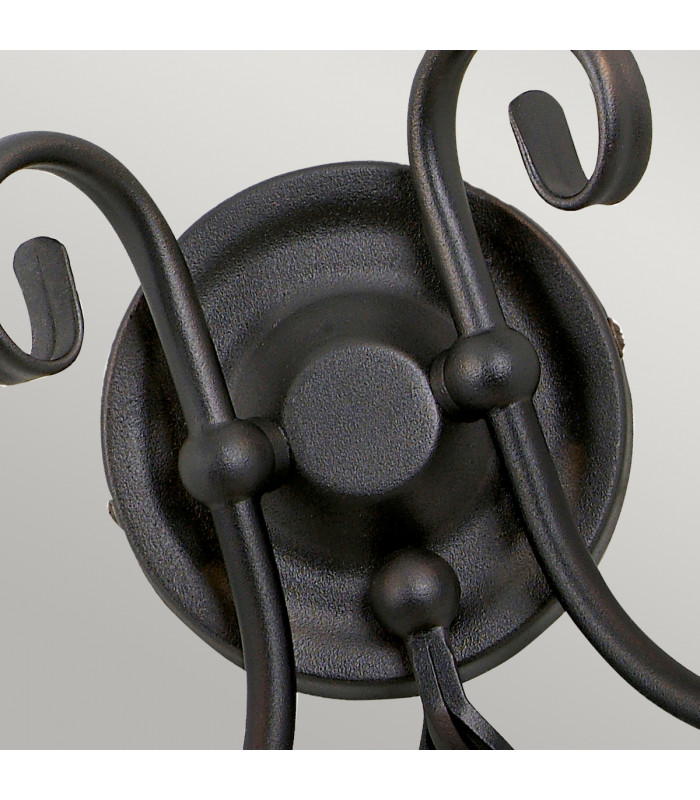 Artisan 2 Light Indoor Candle Wall Light Black E14-2