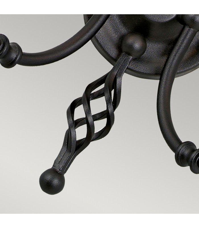 Artisan 2 Light Indoor Candle Wall Light Black E14-3