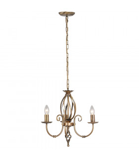 Artisan Chandelier 3 Light Aged Brass Finish E14-1