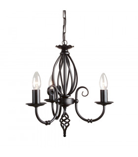 Artisan Chandelier 3 Light Black Finish E14-1