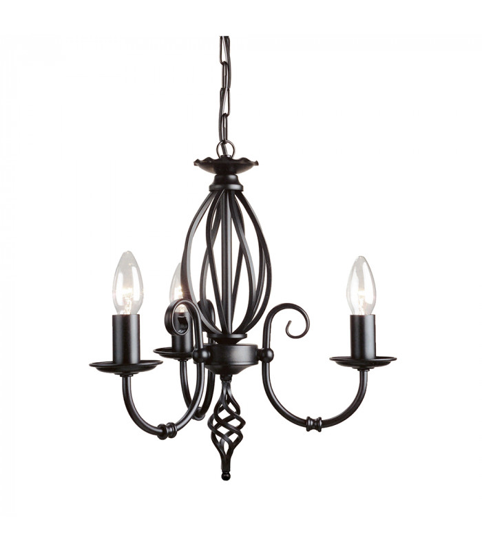 Artisan Chandelier 3 Light Black Finish E14-1