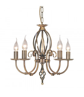 Artisan 5 Light Chandelier Aged Brass Finish E14-1