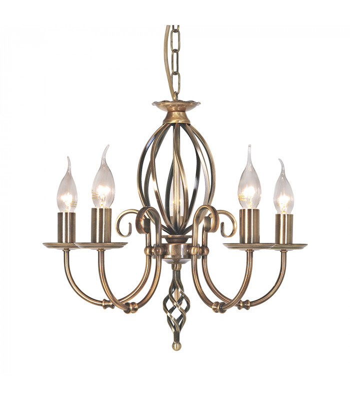 Artisan 5 Light Chandelier Aged Brass Finish E14-1