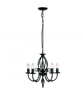 Artisan 5 Light Chandelier Black Finish E14-1