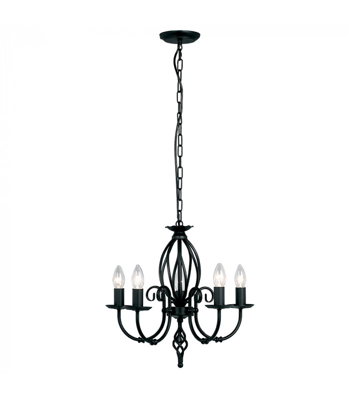 Artisan 5 Light Chandelier Black Finish E14-1