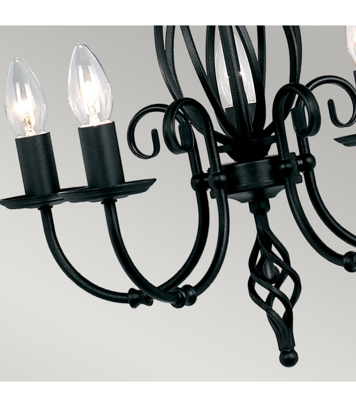 Artisan 5 Light Chandelier Black Finish E14-4