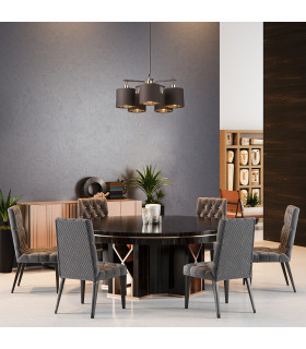 Balance 5 Light Multi Arm Ceiling Pendant Light Brown Polished Brass E27-2