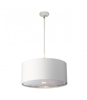 Balance 1 Light Round Ceiling Pendant White Nickel E27-1