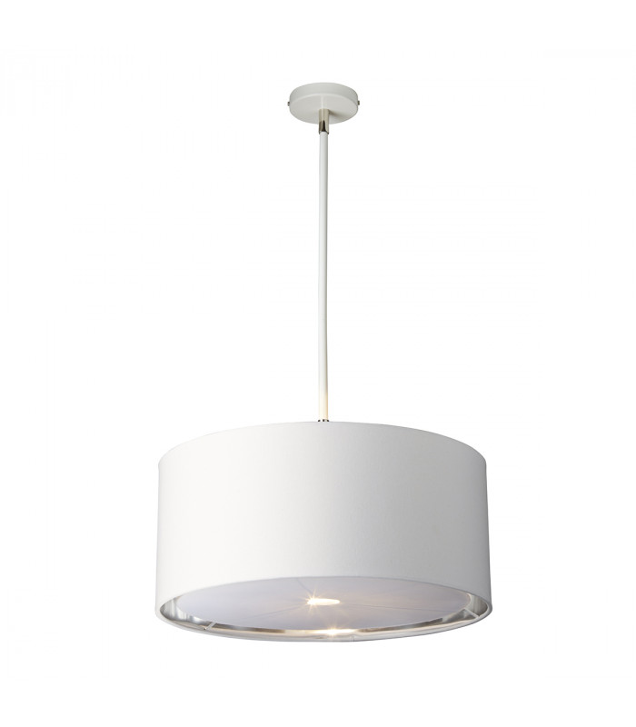 Balance 1 Light Round Ceiling Pendant White Nickel E27-1