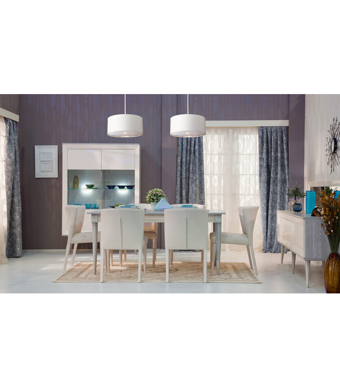 Balance 1 Light Round Ceiling Pendant White Nickel E27-2