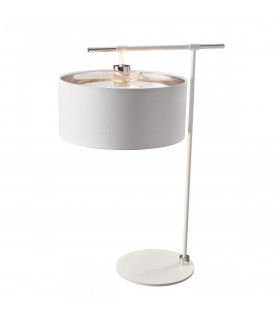 Balance 1 Light Table Lamp White Polished Nickel E27-1