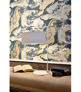 Balance 1 Light Table Lamp White Polished Nickel E27-2