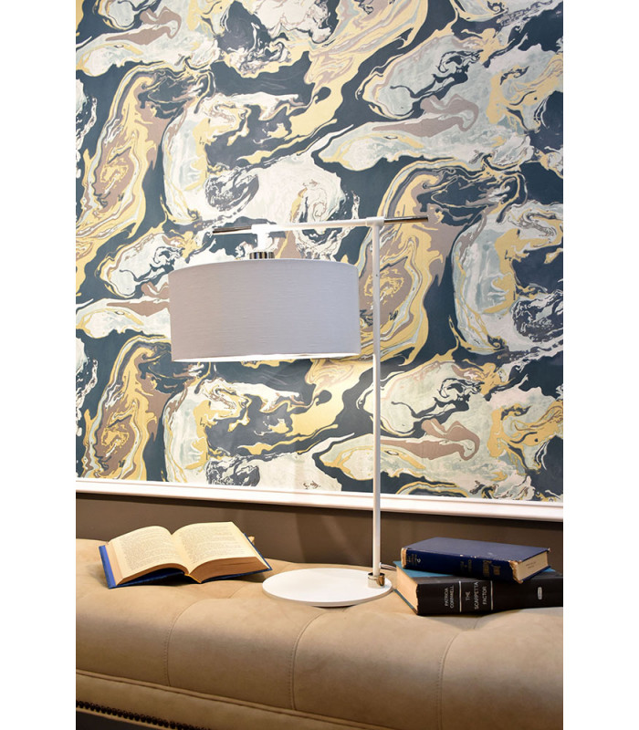 Balance 1 Light Table Lamp White Polished Nickel E27-3