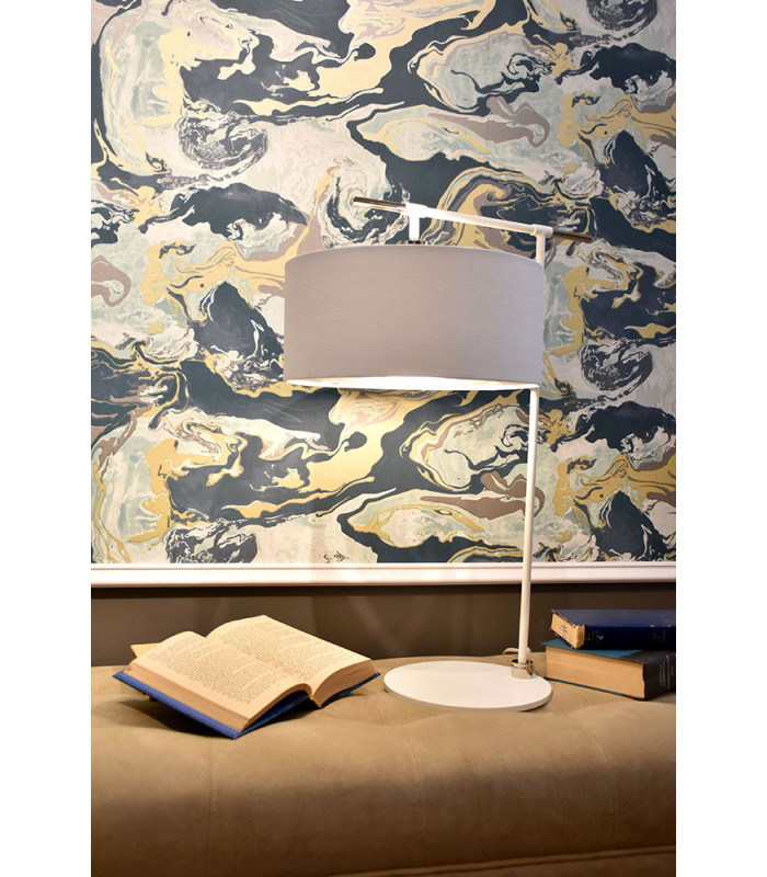 Balance 1 Light Table Lamp White Polished Nickel E27-4