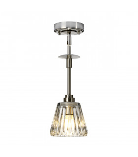 Agatha 1 Light Ceiling Pendant Light Brushed Nickel IP44 G9