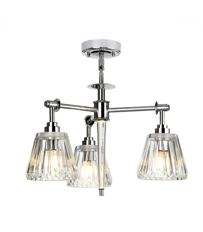Agatha 3 Light Multi Arm Ceiling Pendant Light Polished Chrome IP44 G9-1