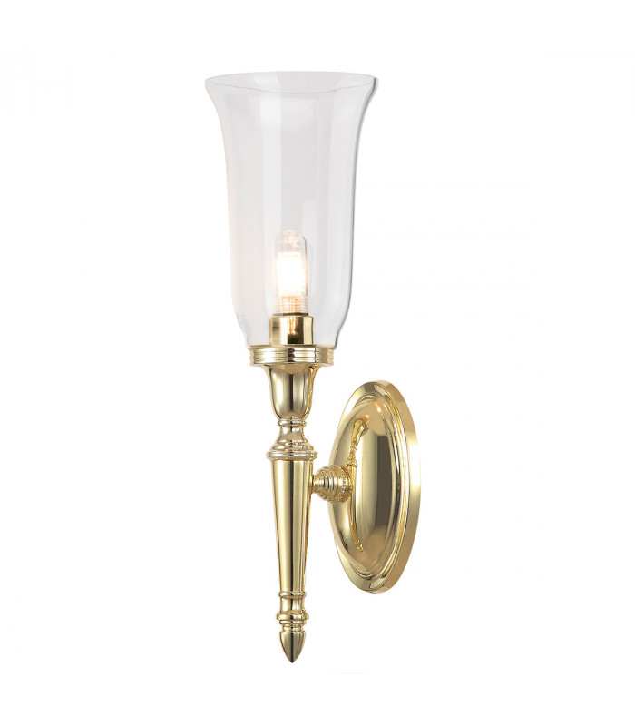 Dryden 1 Light Bathroom Wall Light Polished Brass IP44 G9-1