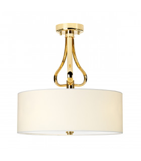 Falmouth 3 Light Semi Flush Bathroom Ceiling Light Gold IP44 G9-1