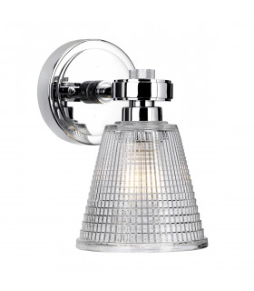 Gunnislake 1 Light Wall Light Polished Chrome Glass Shade IP44 G9-1