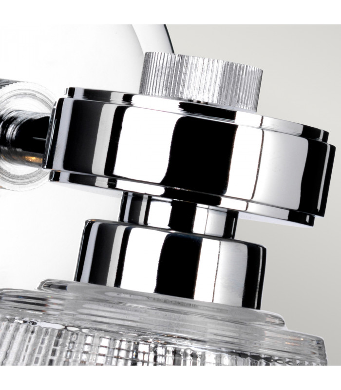 Gunnislake 1 Light Wall Light Polished Chrome Glass Shade IP44 G9-3