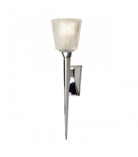 Verity 1 Light Wall Light Polished Chrome Glass Shade G9-1
