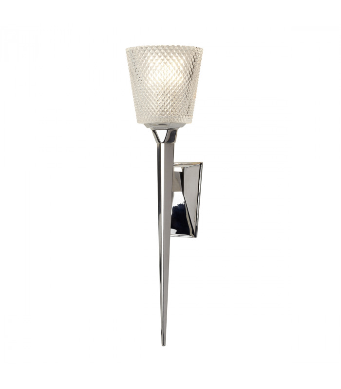 Verity 1 Light Wall Light Polished Chrome Glass Shade G9-1