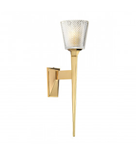 Verity 1 Light Wall Light Polished Gold Glass Shade G9-1