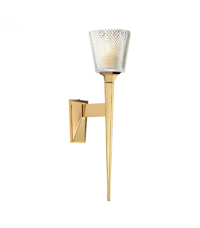 Verity 1 Light Wall Light Polished Gold Glass Shade G9-1