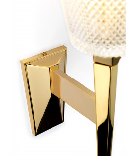 Verity 1 Light Wall Light Polished Gold Glass Shade G9-2