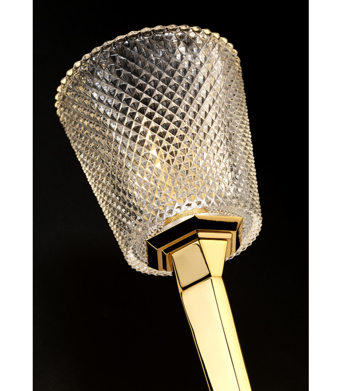 Verity 1 Light Wall Light Polished Gold Glass Shade G9-3