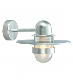 Bergen 1 Light Outdoor Fisherman Dome Wall Lantern Light Galvanised IP55 E27-1