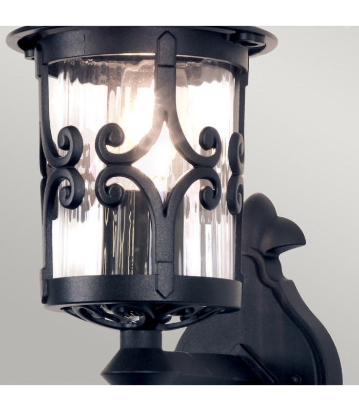 Hereford 1 Light Outdoor Wall Lantern Light Black E27-4