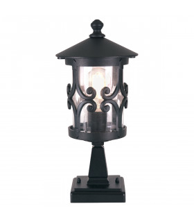 Hereford 1 Light Outdoor Pedestal Light Black E27-1