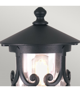 Hereford 1 Light Outdoor Pedestal Light Black E27-2