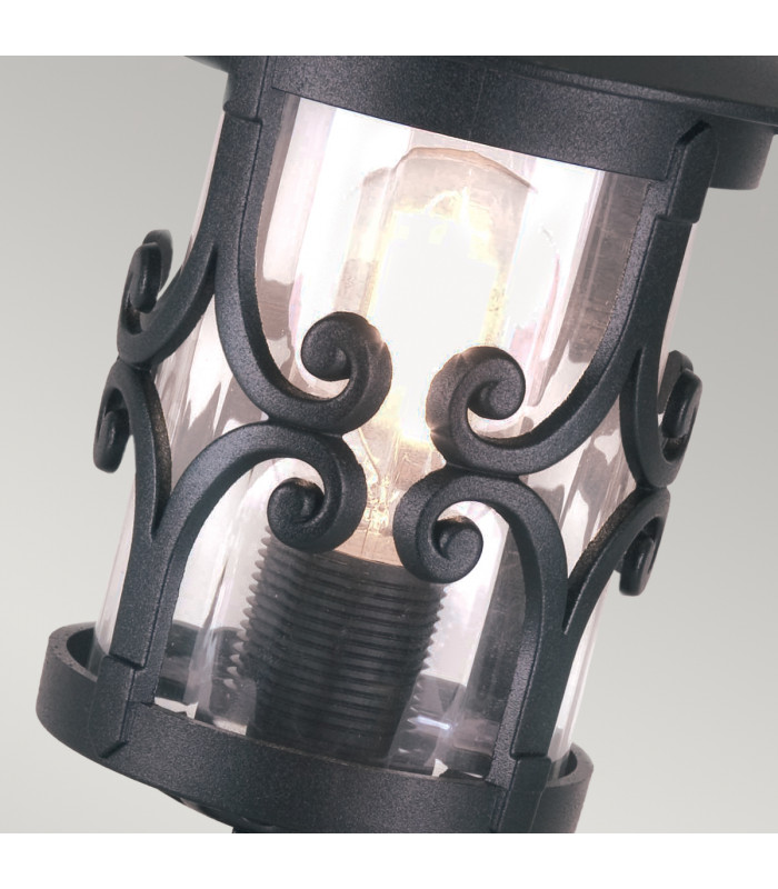 Hereford 1 Light Outdoor Pedestal Light Black E27-3