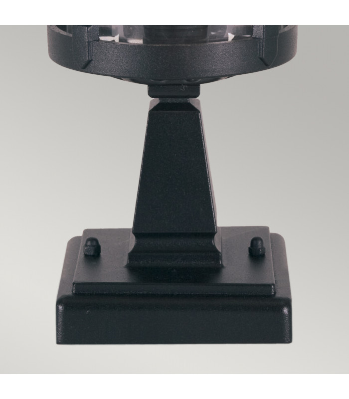Hereford 1 Light Outdoor Pedestal Light Black E27-4