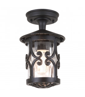 Hereford 1 Light Outdoor Ceiling Lantern Black E27-1