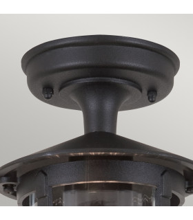 Hereford 1 Light Outdoor Ceiling Lantern Black E27-2