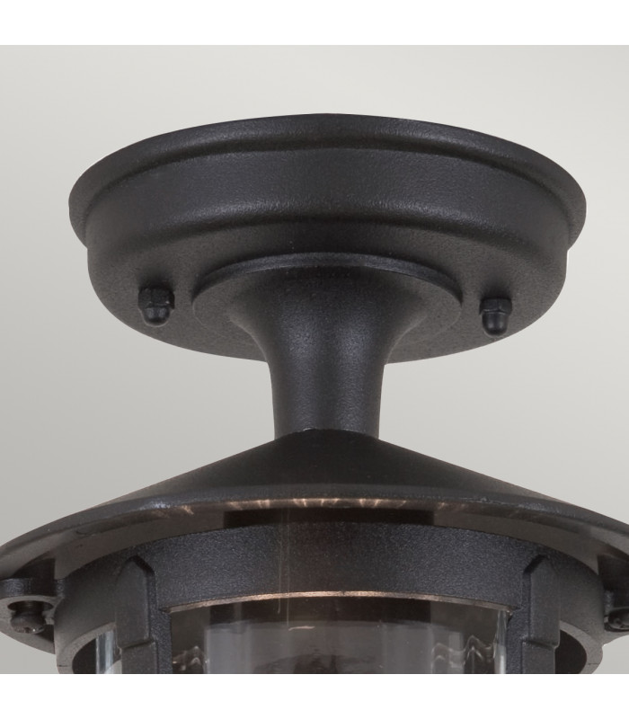 Hereford 1 Light Outdoor Ceiling Lantern Black E27-2